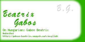 beatrix gabos business card